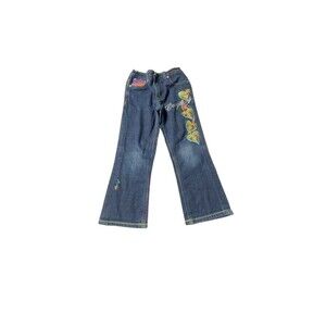 Coogi girls' rainbow embroidery rhinestone jeans Girls Size 5